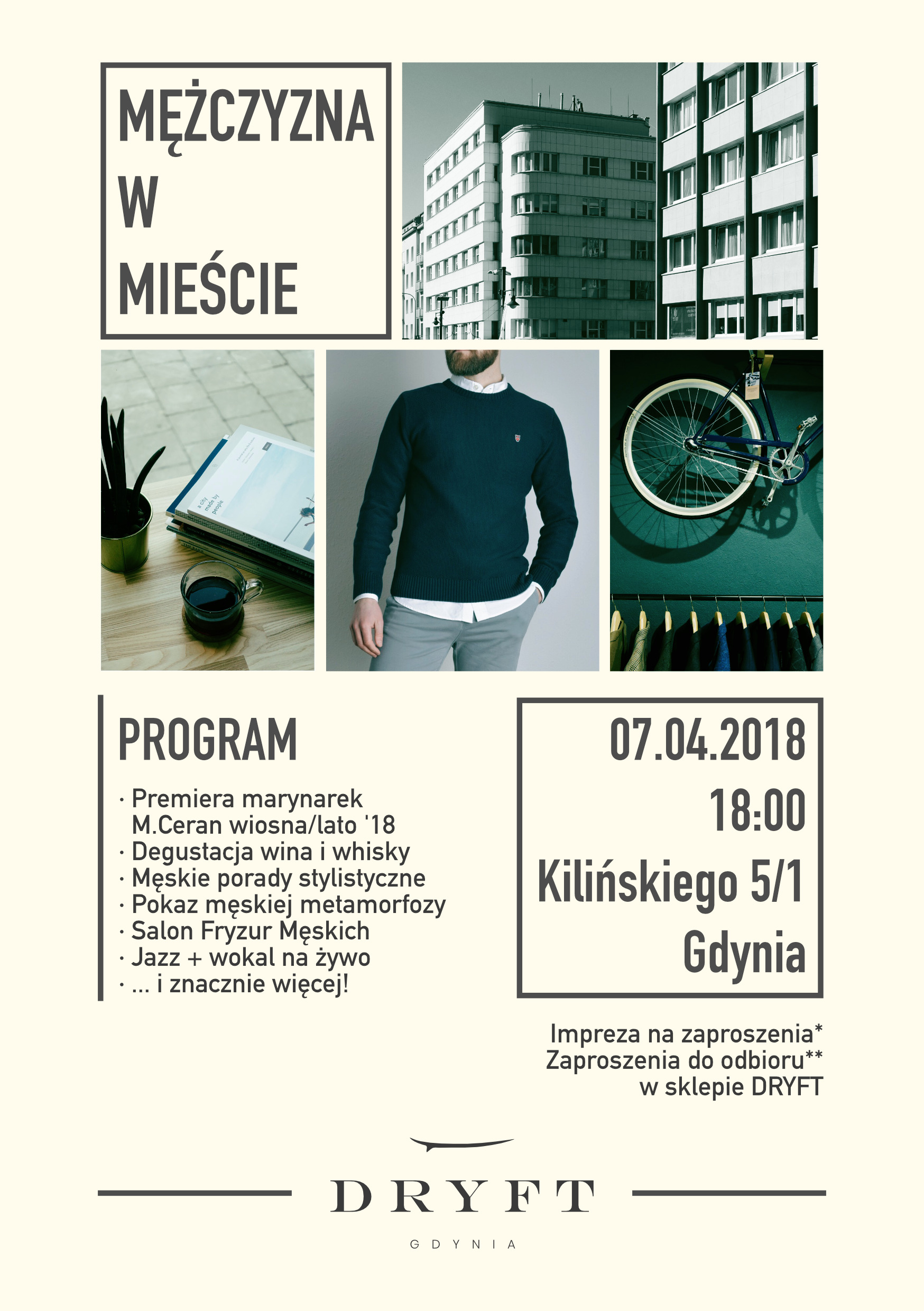 „Mężczyzna w mieście” w sklepie męskim DRYFT w Gdyni