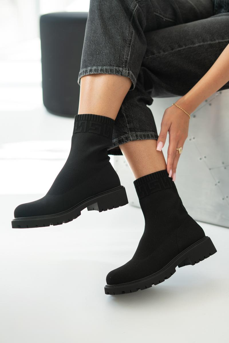 Botki skarpeta czarne