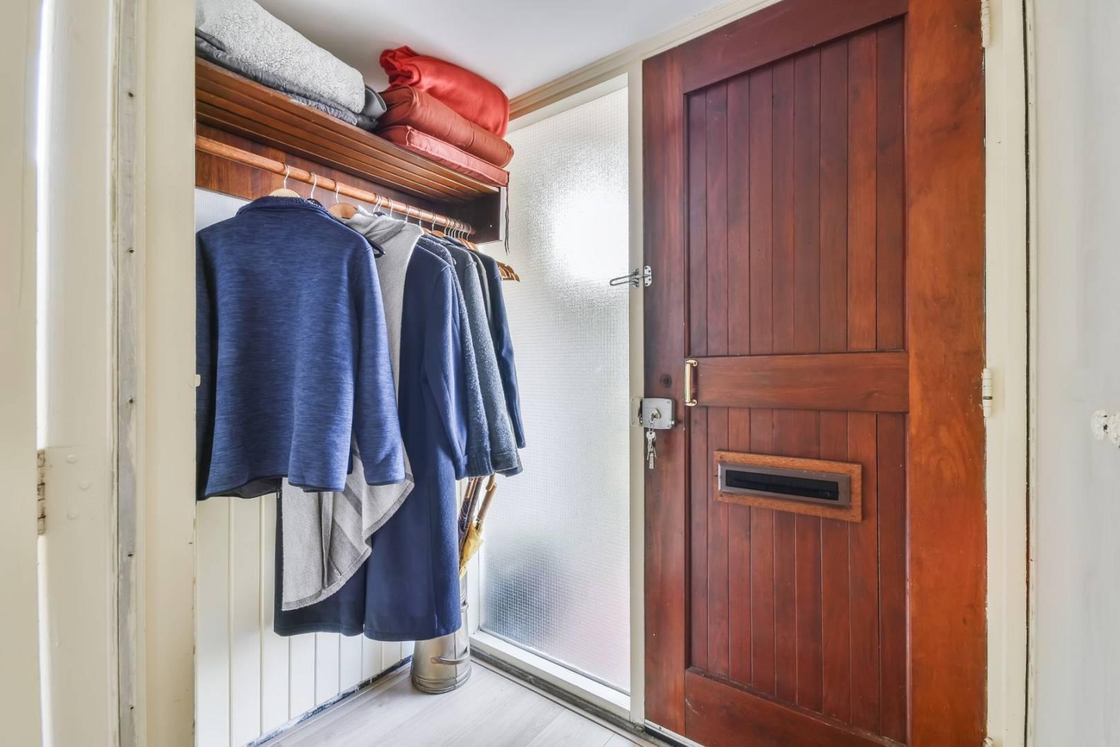 Luxurious interior wooden solid door of the house